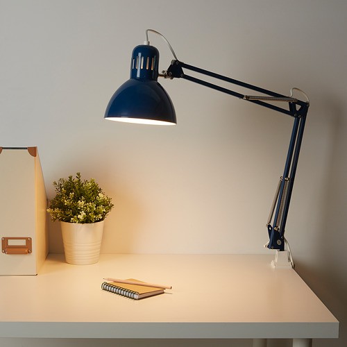 Lampu meja ikea TERTIAL Lampu kerja belajar tidur biru