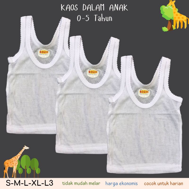 Kaos Dalam Anak ROSE PUTIH 1 PCS Kaos Dalem Anak Laki laki Singlet Anak kaos kutang anak perempuan lusinan Size S M L XL L3 murah 1 lusin ecer