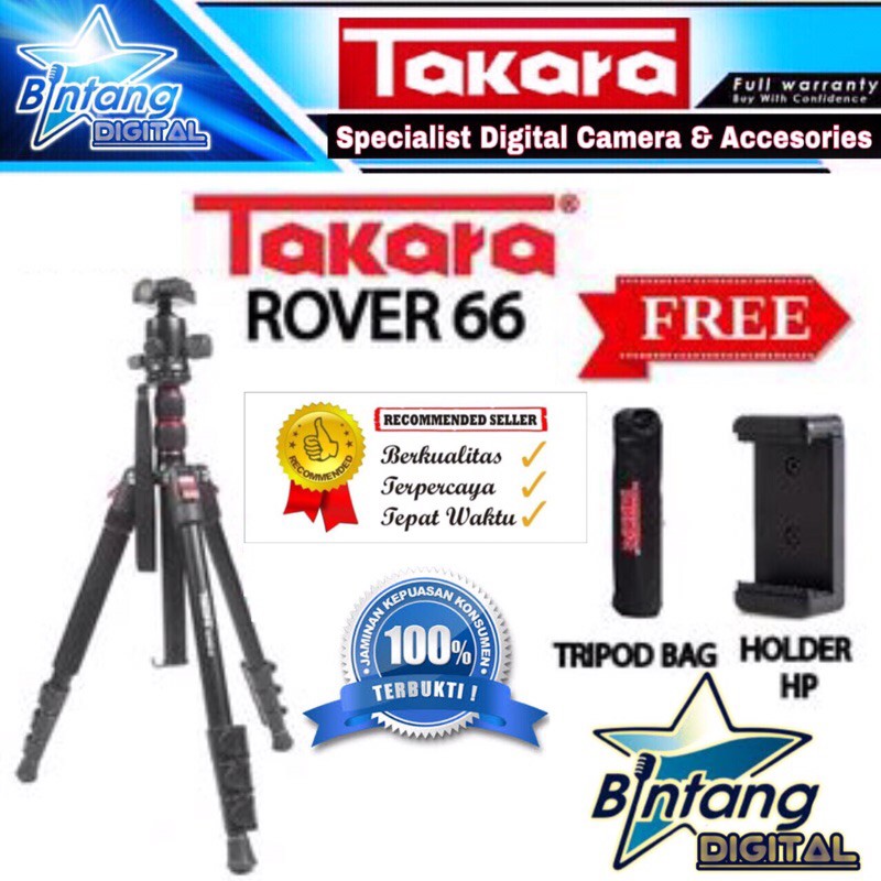 Tripod Takara Rover 66 Travel Tripod Monopod - Takara Rover66 - Rover 66 Tripod Monopod