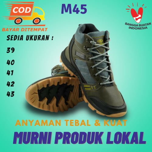 HIPZO M45 sepatu safety gunung hiking touring turing riding boots pria casual sport shoes keren