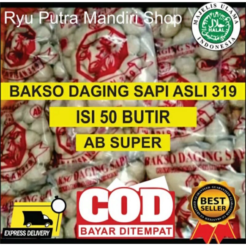 Bakso Sapi Warisan SB/AB Isi 50/Daging Sapi Asli-Sertifikasi Halal MUI