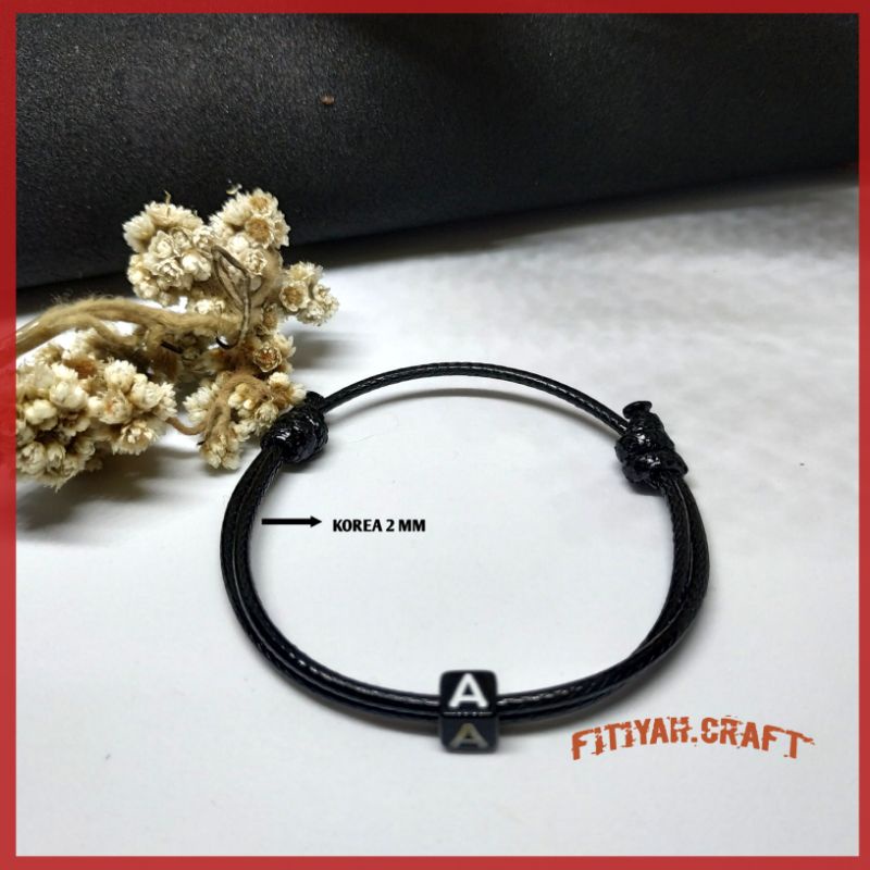 GELANG COUPLE TALI KOREA 2MM MURAH GELANG INISIAL HURUF