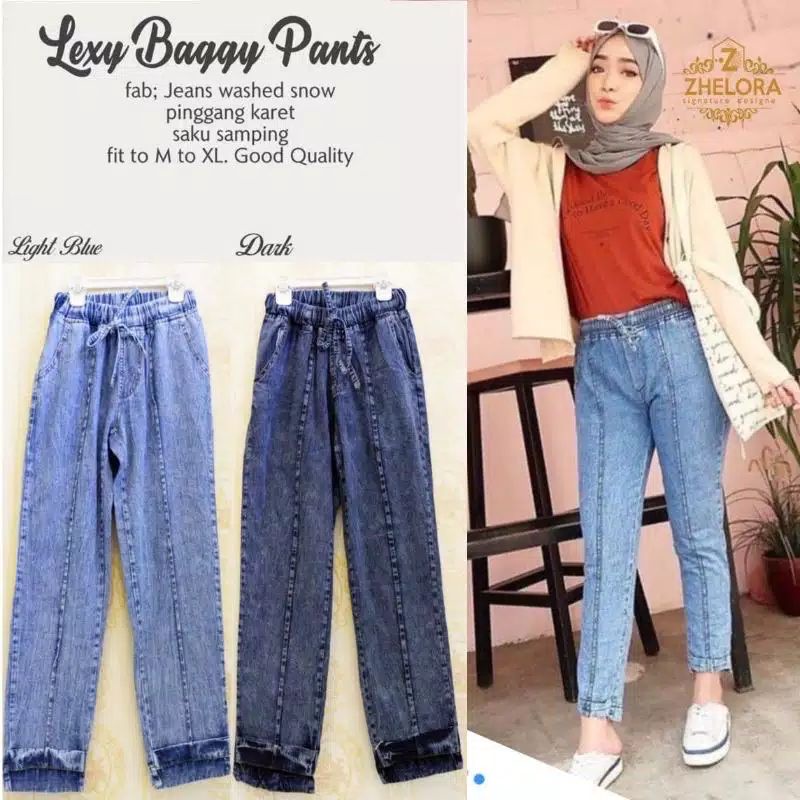 CELANA BOYFRIEND JEANS SNOW WANITA / JEANS SNOW BOYFRIEND WANITA JUMBO