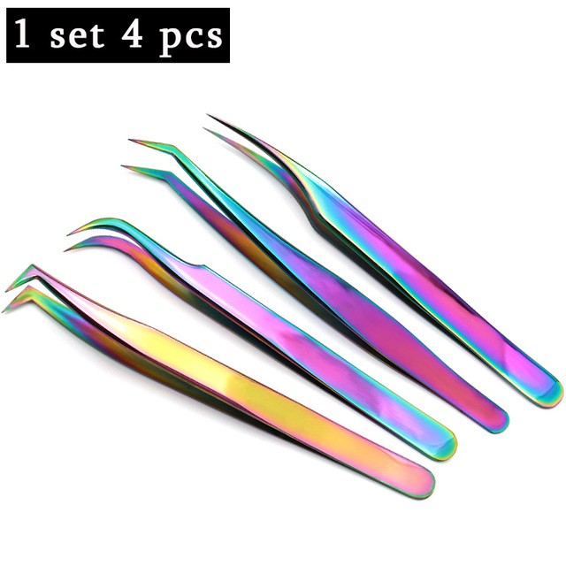 Ready Stock Stainless Steel Eyelash  Tweezers  Makeup Tweezers Pinset Bulu Mata