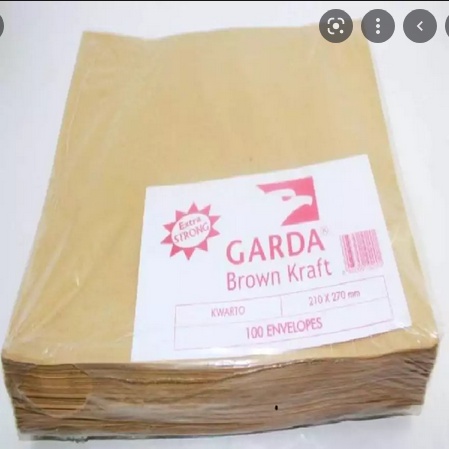 AMPLOP COKLAT KWARTO GARDA ( PAK = 100 LBR )