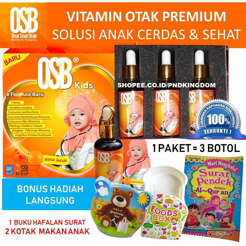 Free Gift Original Osb Kids Vitamin Anak Nutrisi Otak Anak Cerdas Meningkatkan Daya Ingat