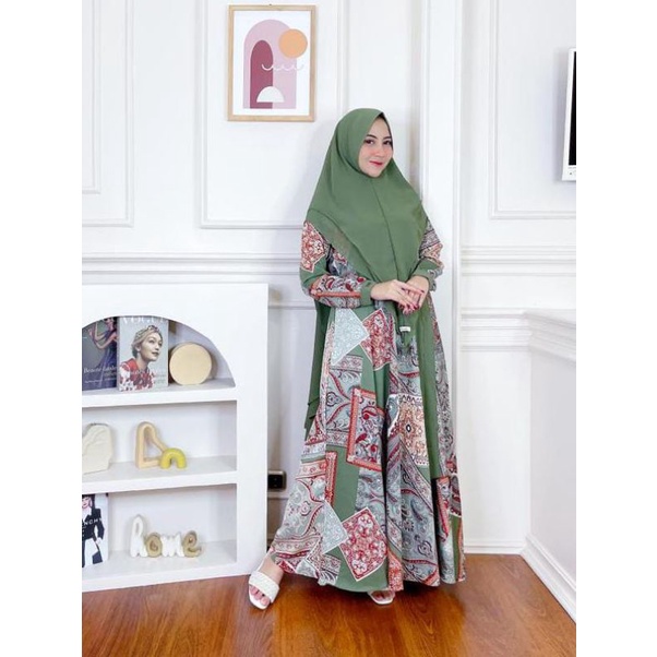 Dhinan gamis set hijab syari nazkya original