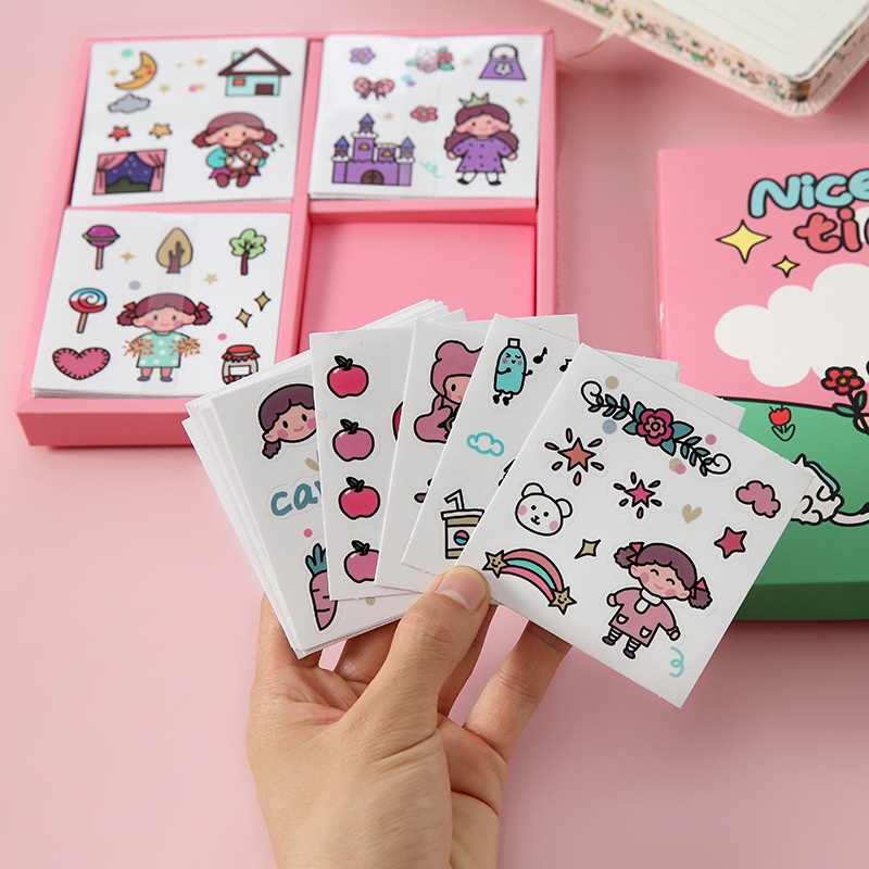 

1 Box Sticker Korea PET / 100 Lembar Stiker Tahan Air Nice Time / stiker Cute / Stiker Botol / Stiker estetik