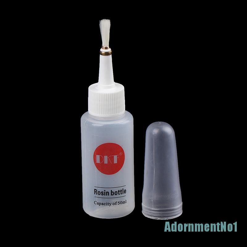 (Adornmentno1) Botol Plastik Bening 50ml Dengan Brush Untuk Alkohol Rosin Solder