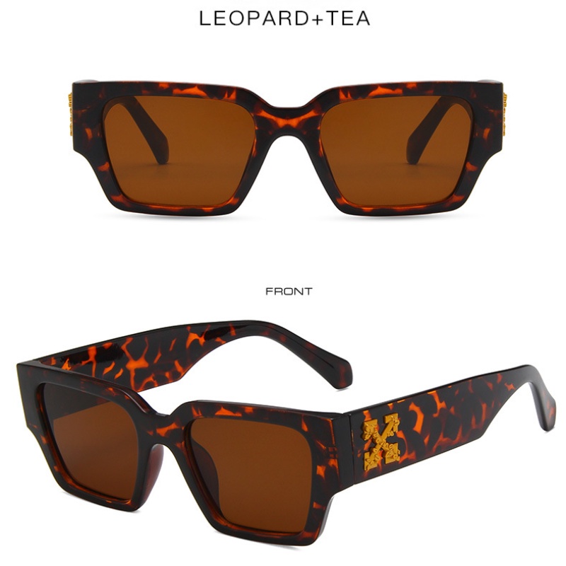 Ready Stock Square Kacamata Hitam Wanita Personality Snowflake Decorative Glasses Men and Women
