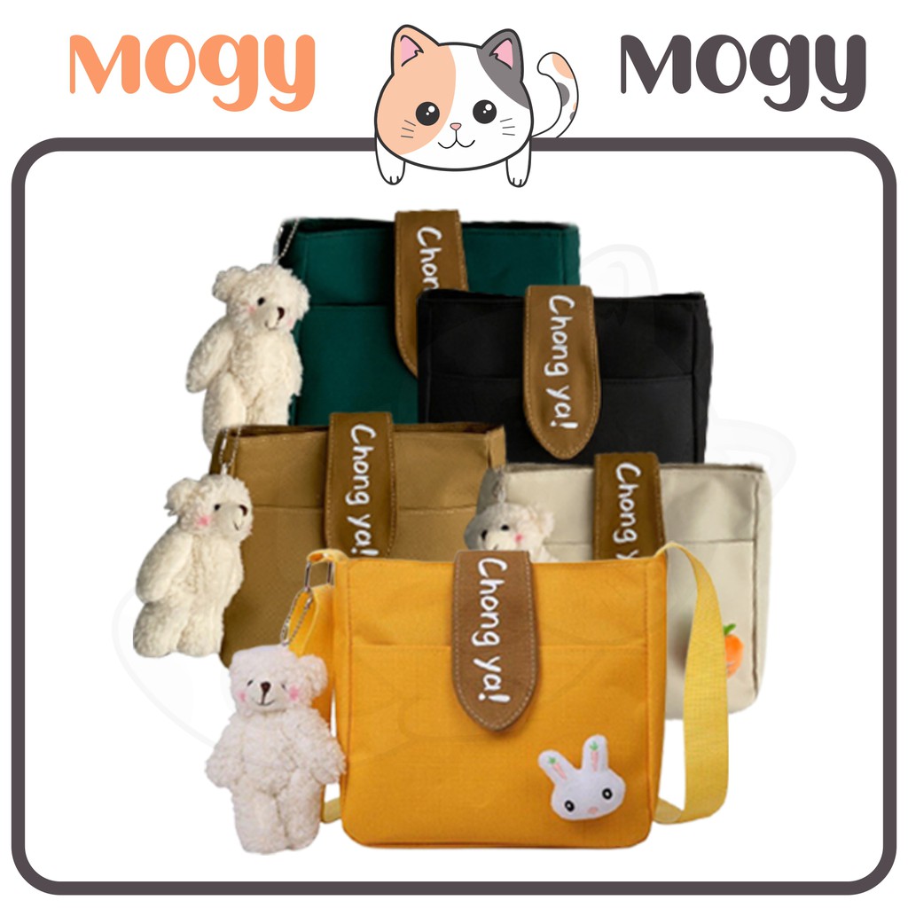 MOGYMOGY MG1418 Tas Kanvas Perempuan Korean Style Fashion Wanita Tanp Boneka