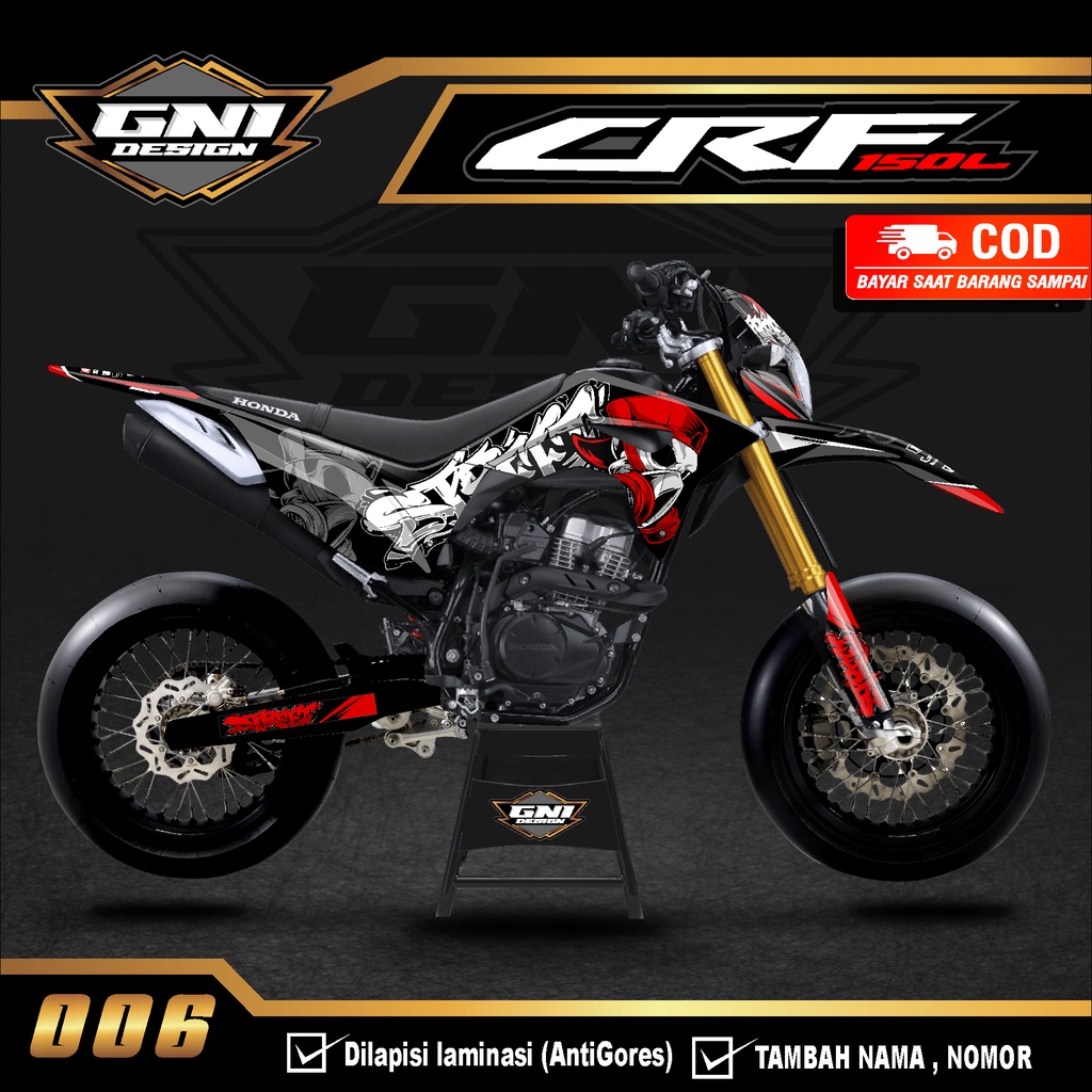 (BISA COD) Decal Stiker Dekal sticker CRF 150 L - Variasi LIs Motor CRF Custom Nama Dan Nomor full b