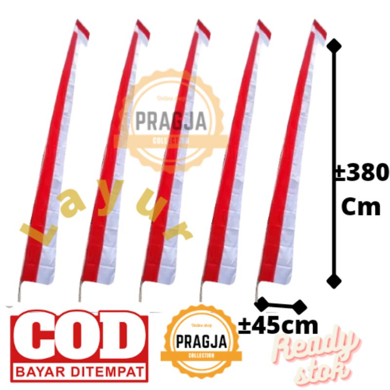 Bendera merah putih panjang Layur bendera merah putih polos