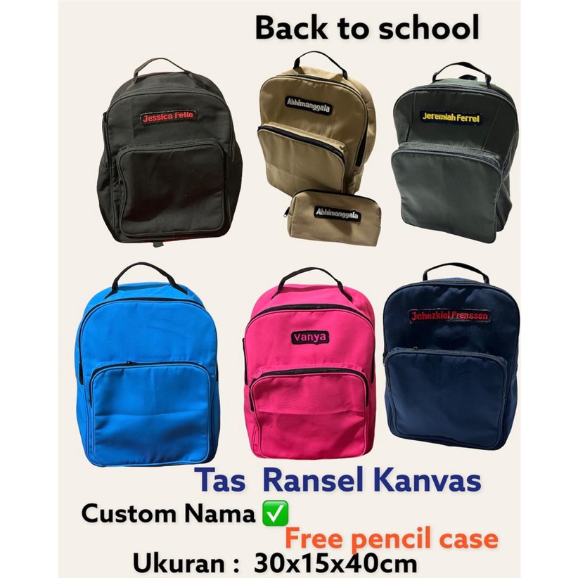 Fawn'G Handmade - Tas Ransel Kanvas Backpack Tas Sekolah / Tas travel