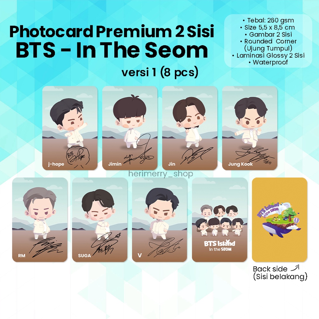 Jual Isi 8 Pcs Photocard Bts In The Seom Photo Card Premium 2 Sisi Kartu Kpop Merch 7100