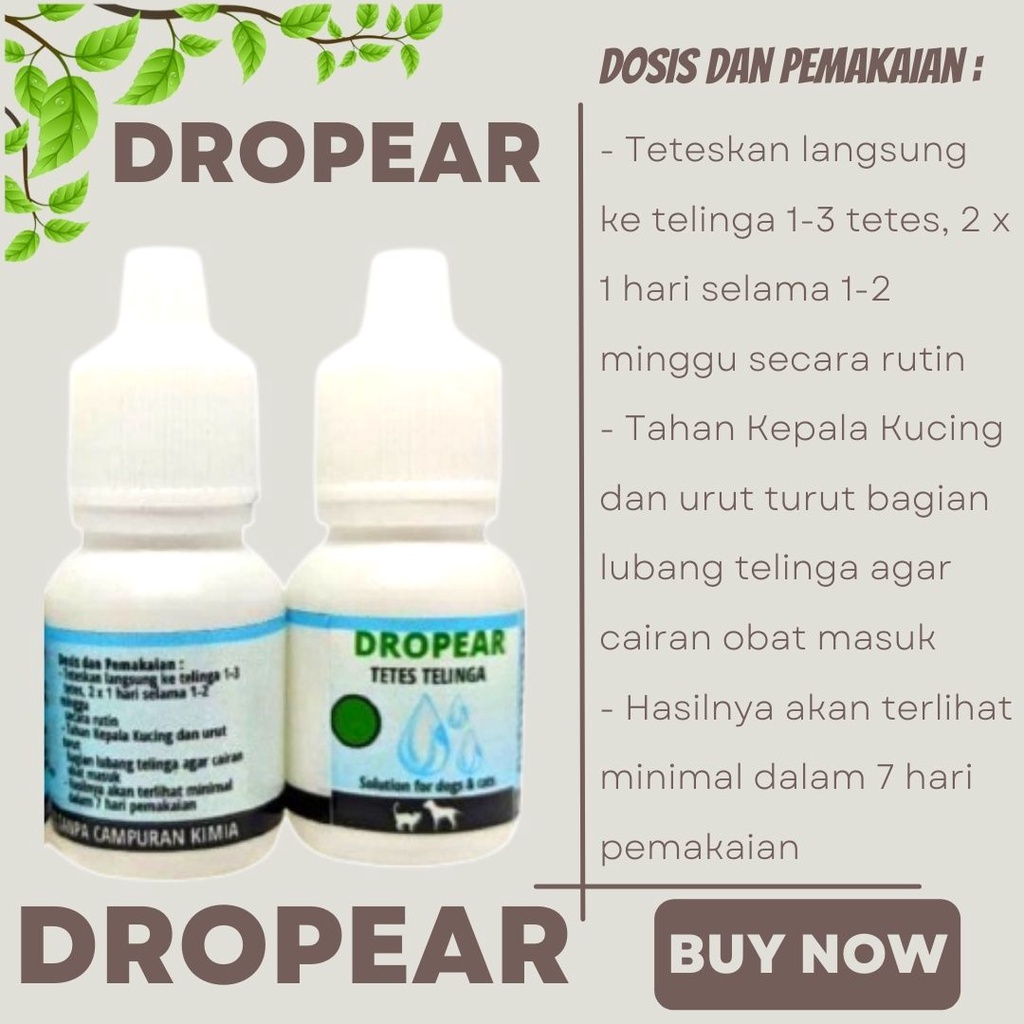 Obat Tetes Telinga Hewan Kucing Anjing 10ml FEZONE