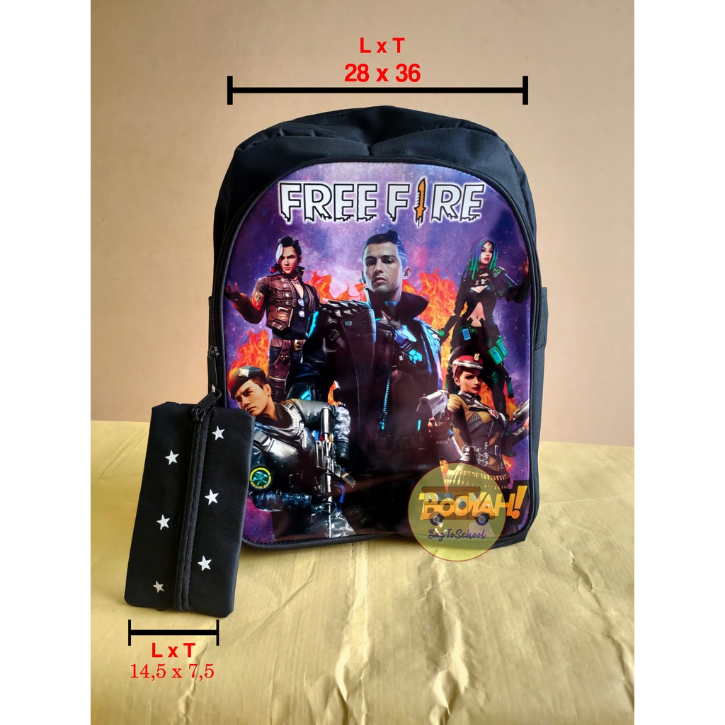 tas ransel sekolah anak laki laki paud/TK/SD,1/Karakter/Freefire