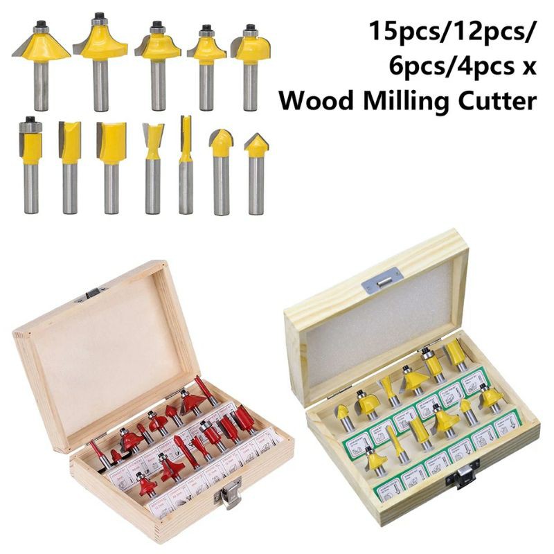 Mata Profil Kayu Trimmer Router Bit Set Wood Milling Cutter