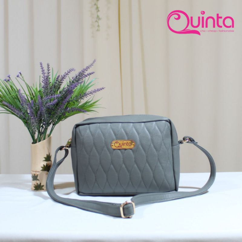 Zola sling bag :: tas wanita awet original Quinta :: Grey