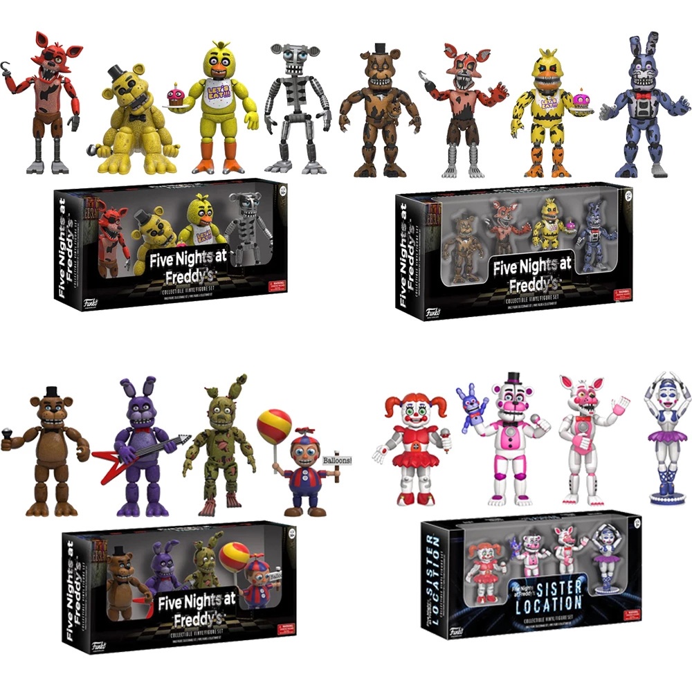 4pcs / Set Mainan Action Figure Karakter Kartun Anime Five Nights Freddy Bahan PVC Untuk Hadiah Anak