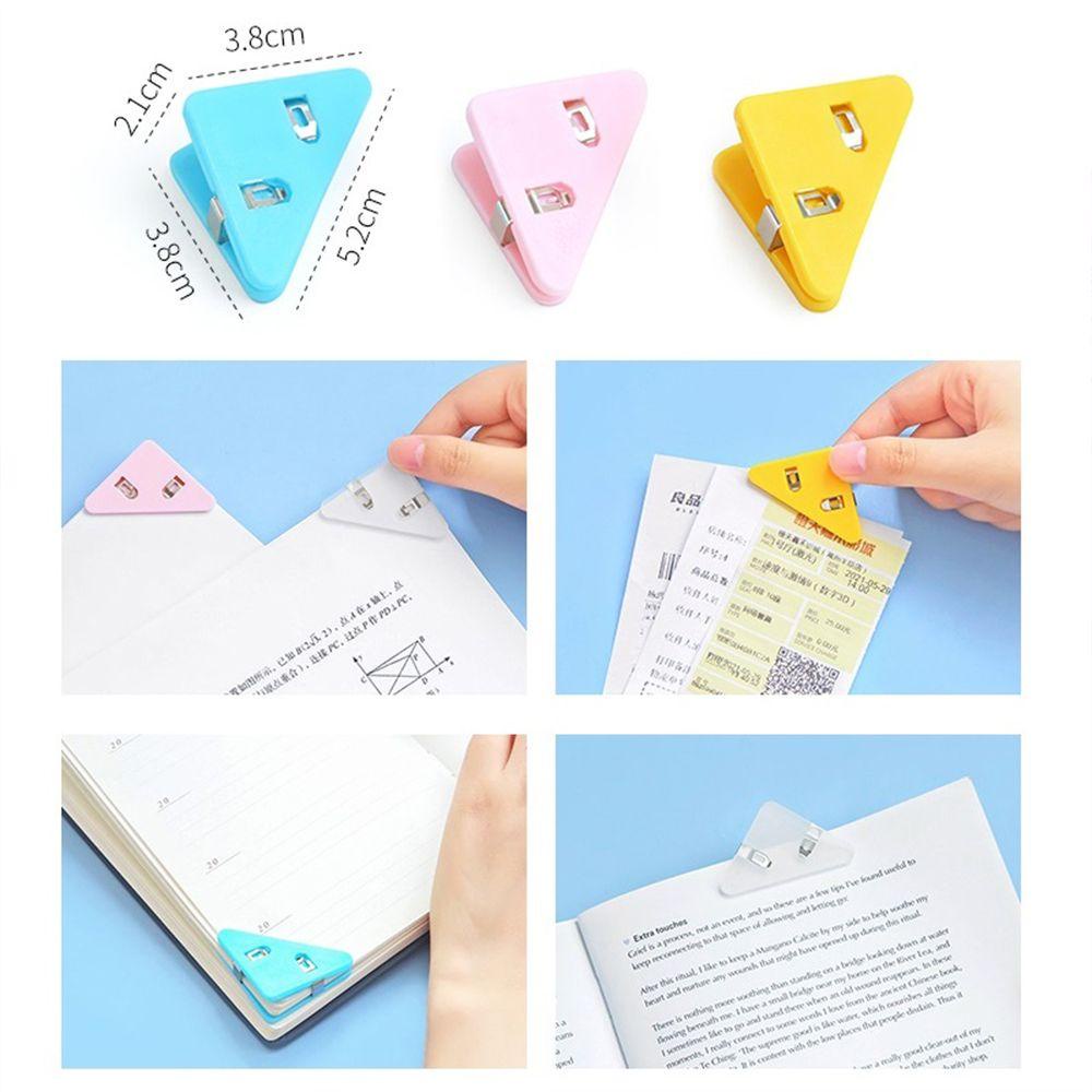 [POPULAR] 5PCS Stationery Accessories Transparent Triangle Clip Tidy Data Storage Color Corner Clips Office Desk Organizer Student Stationery Document Test Paper Clip