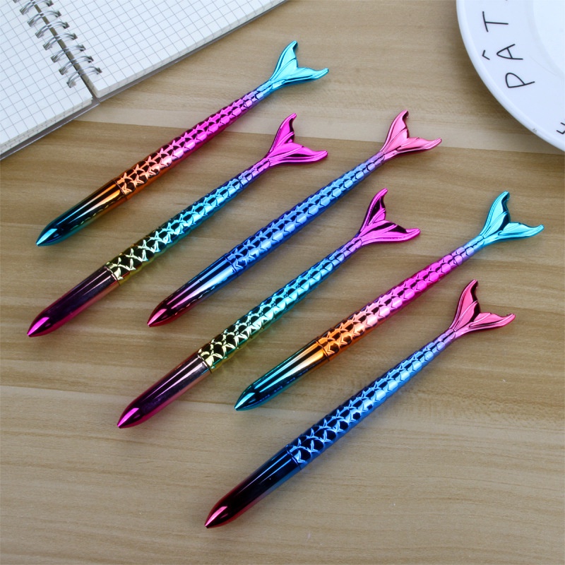 1pc Pulpen Gel Desain Mermaid Kawaii Lucu Kreatif Multi Warna Untuk Stationery Sekolahkantor