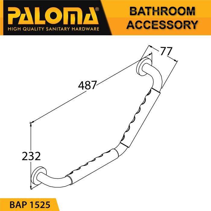 PALOMA BAP 1525 Pegangan Kamar Mandi Handle Bathtub Tub Toilet Bar L