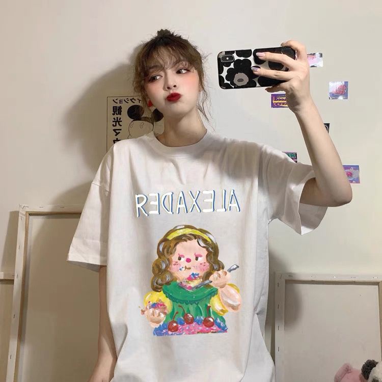 THISTLE - Oversize Tee Tshirt Wanita Model Longgar Motif Princess Alexander