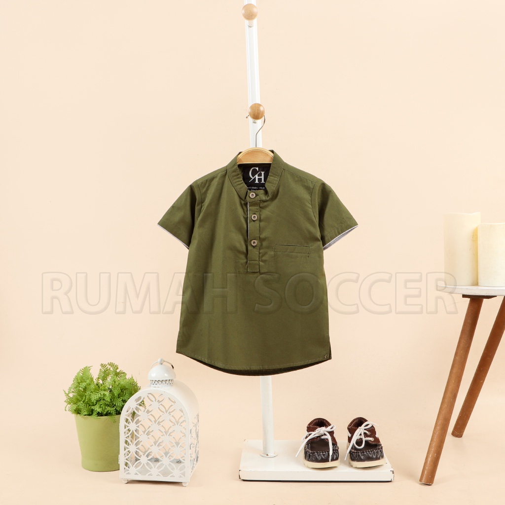 Baju Koko Anak ZIDANE Lengan Pendek Bahan Katun Popline Adem