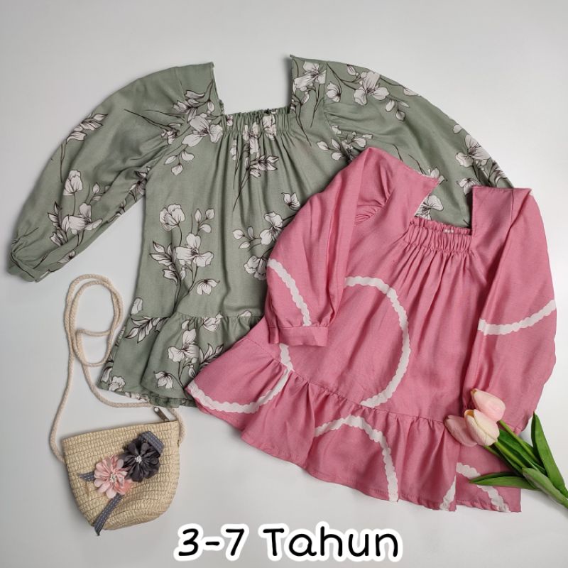 Atasan Anak Perempuan Lengan Panjang Korean Look 3-7 Tahun Laurakidshop