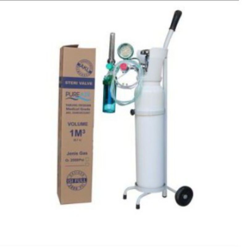 Tabung oksigen 1 m3 lengkap