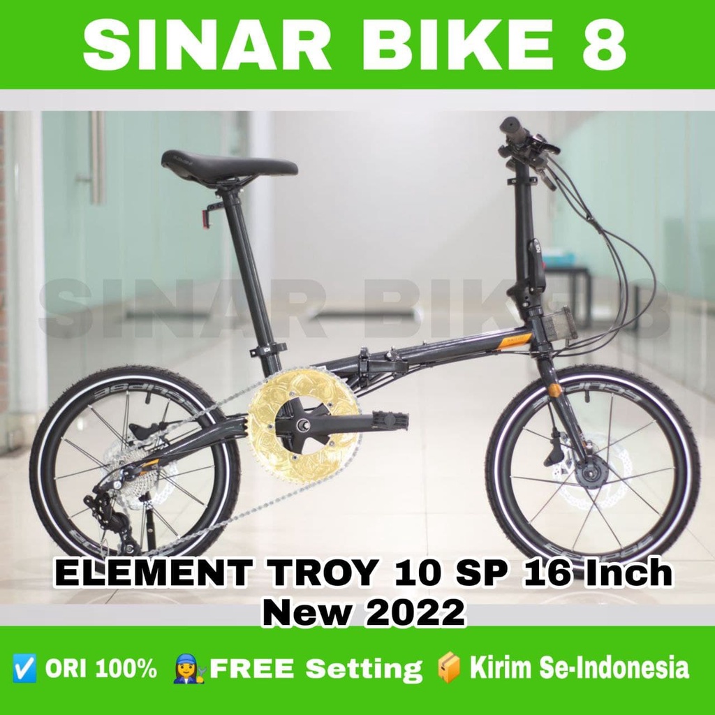 Sepeda Lipat  ELEMENT TROY 10 Speed Chromoly Ukuran 16 Inch