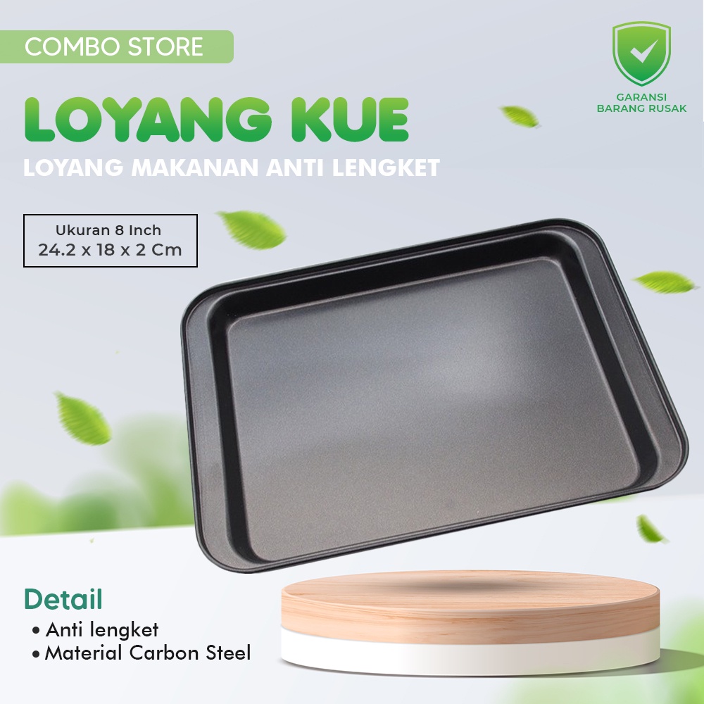 Loyang Kue Kering Anti Lengket Alas Oven Microwave Baking Tray Non Stick