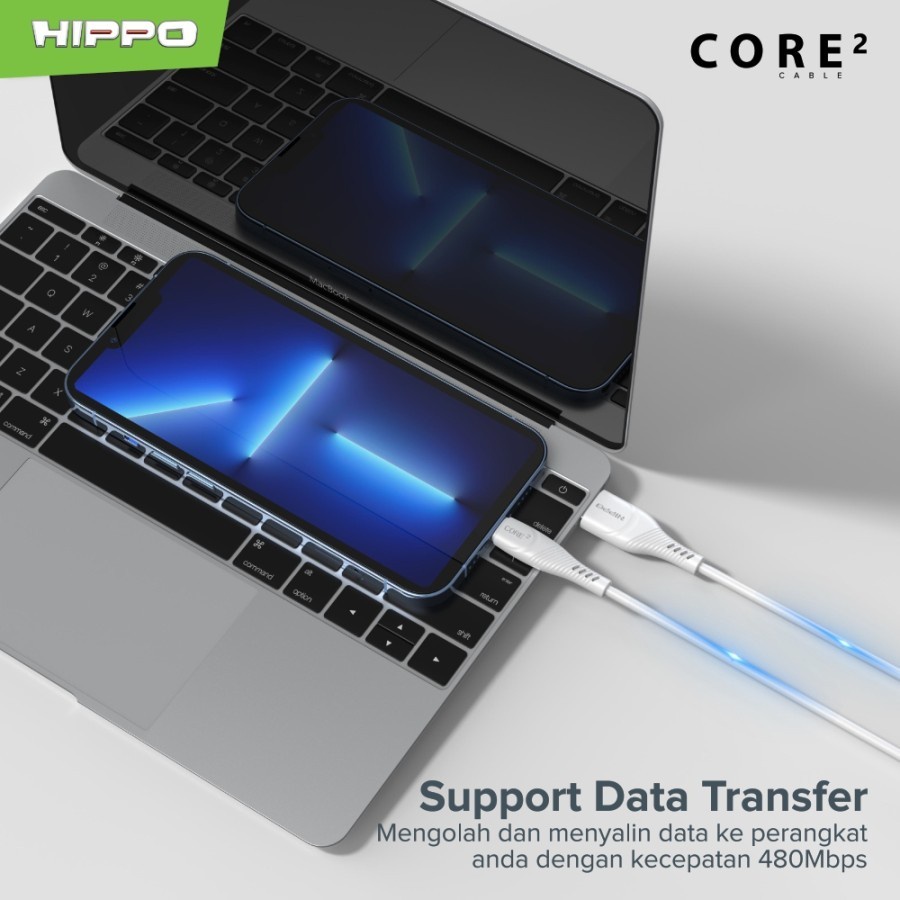 HIPPO CORE2 Kabel Data Micro USB Fast Charging QC3.0 -SATUAN ECERAN-