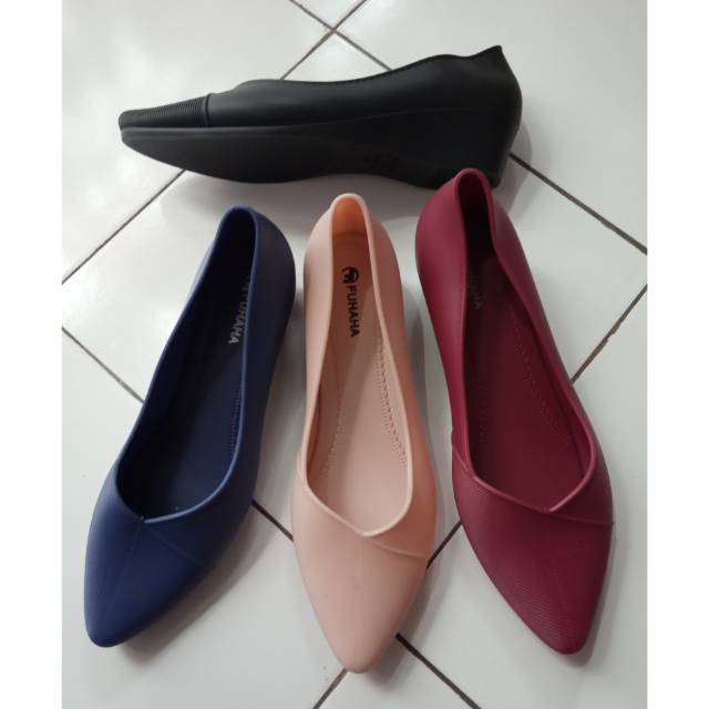 Wedges Sepatu selop jelly Fuhaha