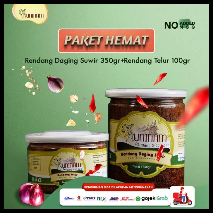 

DISKON TERBATAS !!! RENDANG DAGING SUWIR 350 GRAM + RENDANG TELUR 100 GRAM TERLARIS