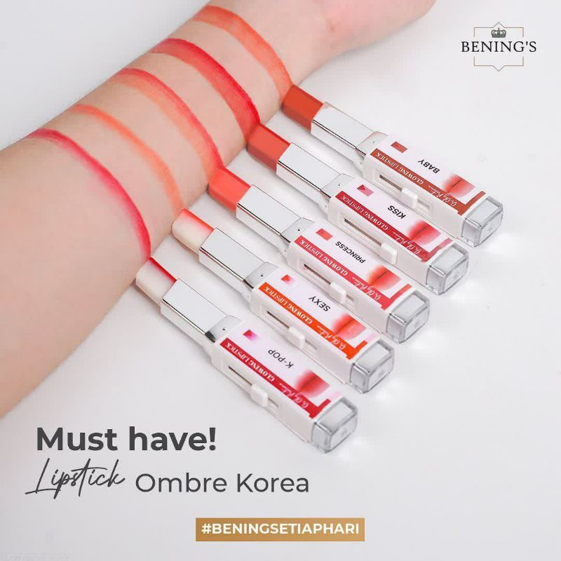 [READY] Bening's Lipstick LIPMATTE ombre Korea benings by dr oky pratama || lipstik - lipmatte - ben