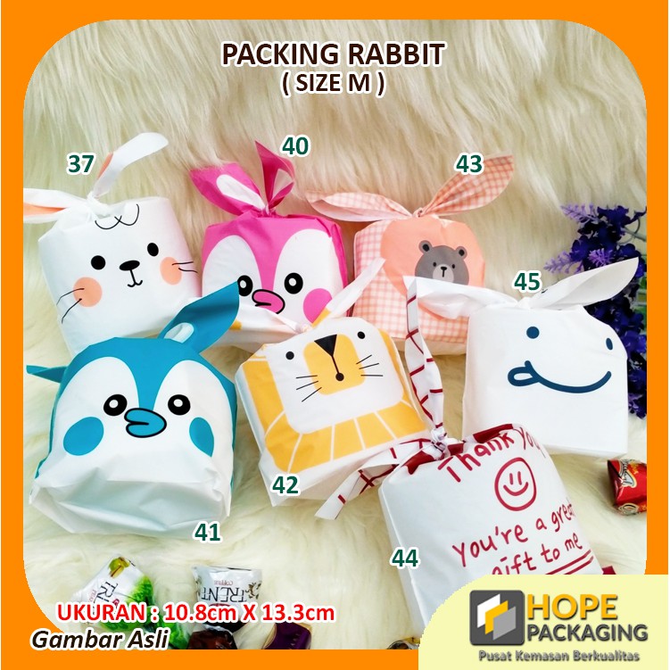 [20 PCS]  Packing Cookies Rabbit Ear Ukuran M Kemasan Kue Lucu Unik Packaging Cookies Bunny / Rabbit