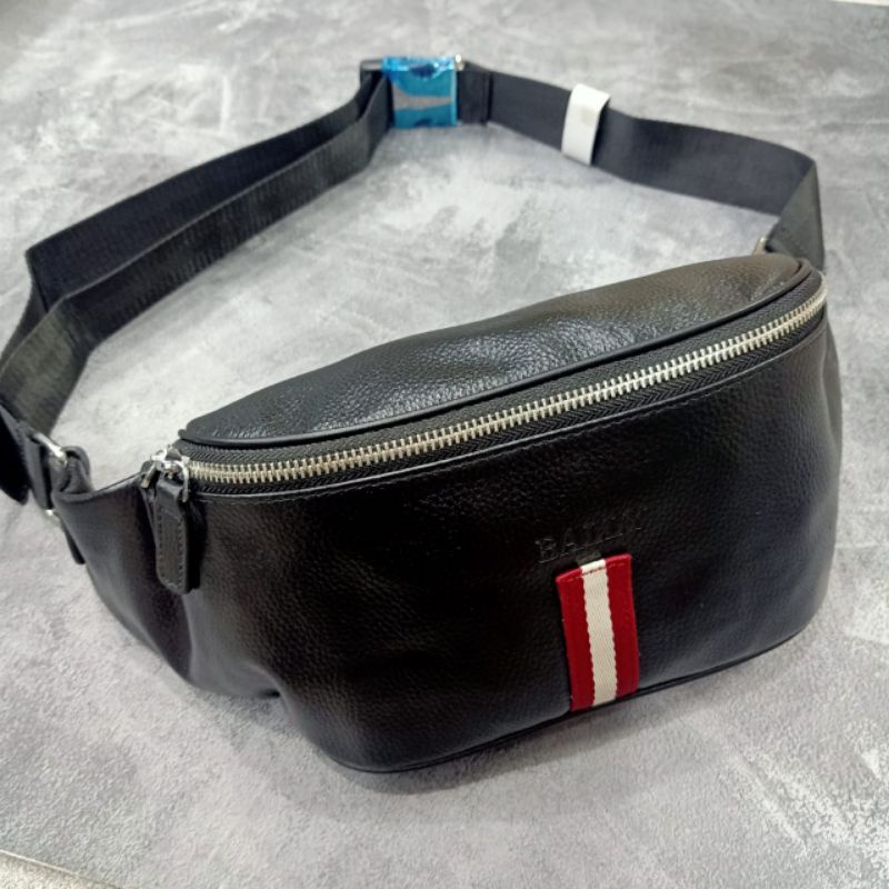 Waistbag Bally Leather Belt Bag Tas Pinggang Kulit Asli Premium Quality