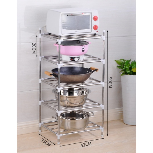 Stainless Steel Rak Multi Fungsi Penyimpanan Floor Assembly Pot Rak Kamar Mandi Wastafel Penyimpanan Organizer