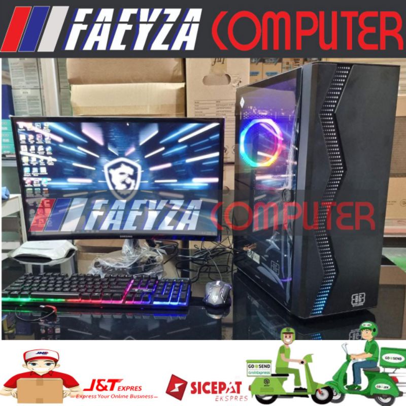 PC Gaming Fullset Intel i7 11700F Ram 16gb SSD m.2 512 VGA 4GB Lengkap LED 24