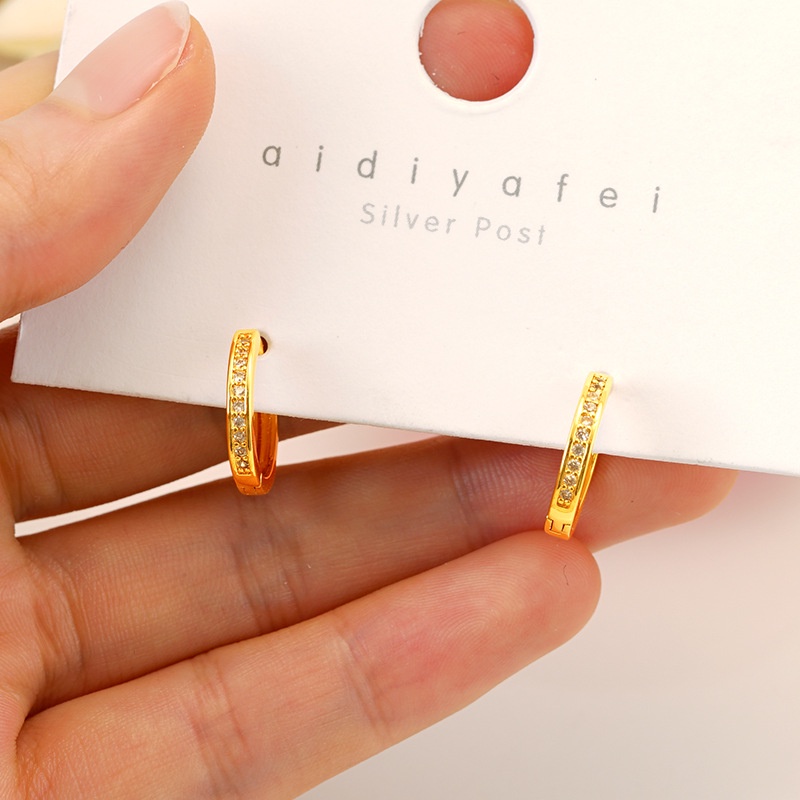 Anting Rantai Pendek 24K Model Hollow Gaya Bangkok Untuk Wanita