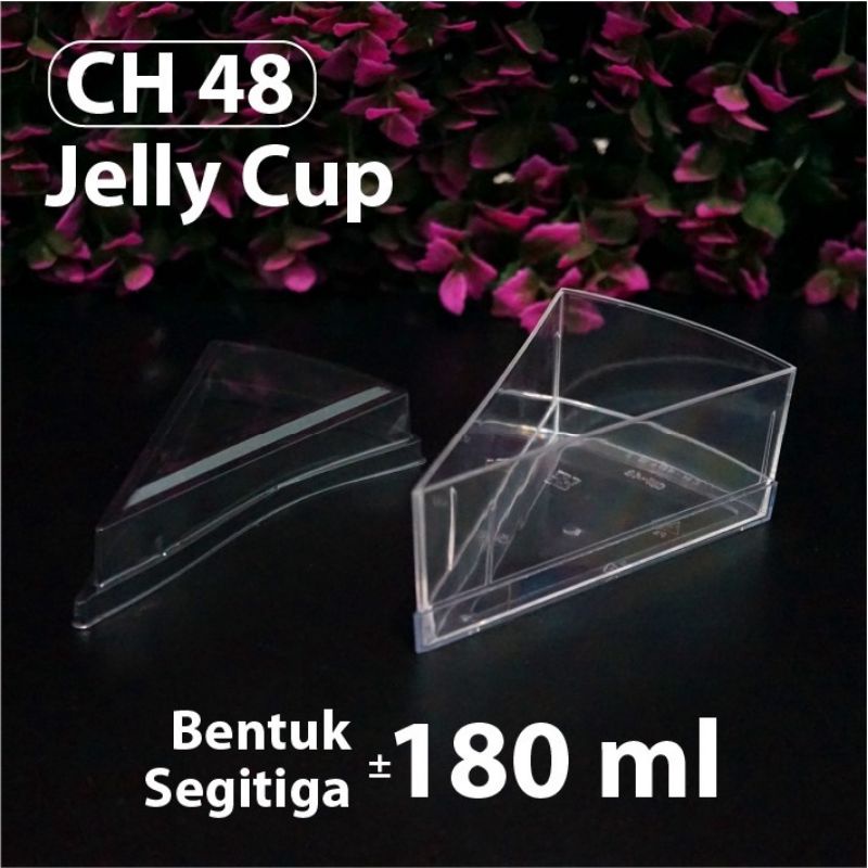 Cup Puding Segitiga CH-48 isi 10pcs / Cup Puding Slice Cake / Gelas Puding Tempat Pudding