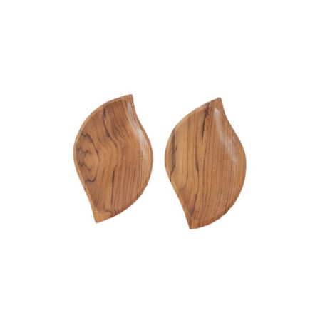Piring daun kayu jati | Piring saji kayu jati