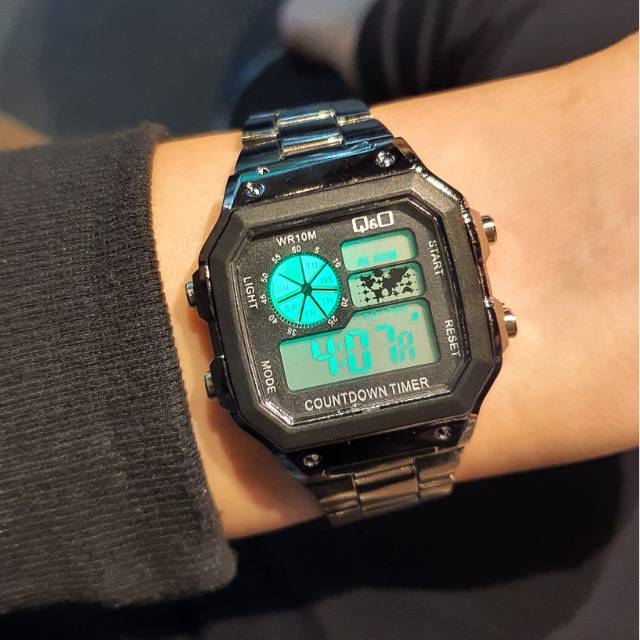 Jam Tangan Pria Rantai Kotak LED QQ