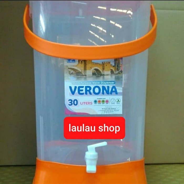 (JNE JTR) Drink Jar Ezy Verona 30 Liter / Tempat Air Minum / Ember + Kran Lion Star Arizona Maspion