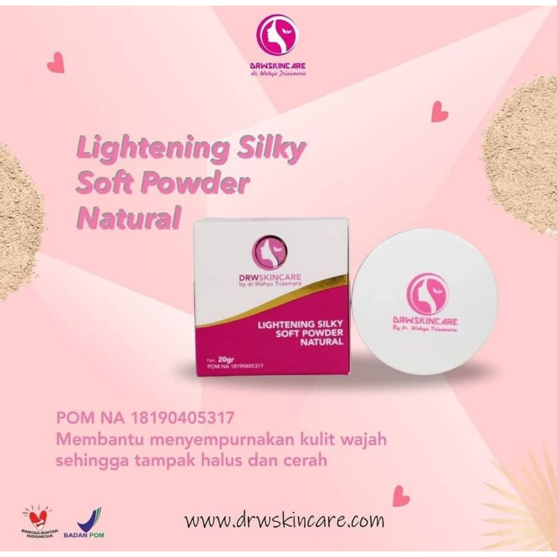DRW Skincare Bedak tabur natural ivory beige Silky soft face powder by dr. Wahyu triasmara