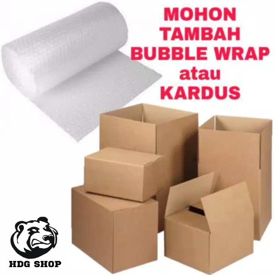 

EXTRA Packing Tambahan (Kardus + Bubble Wrap) untuk keamanan paket