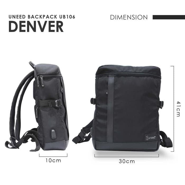 UNEED Denver Tas Backpack Pria Anti Maling RFID fit Laptop 14 - UB106