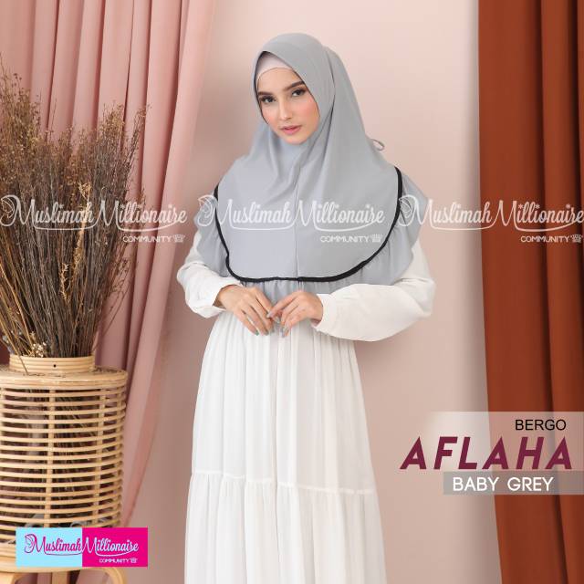Jilbab dewasa kaos Bergo Aflaha Baby grey